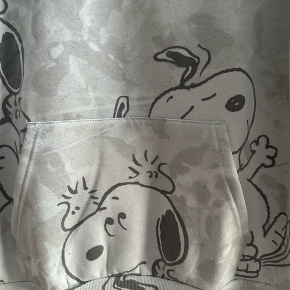 Peanuts Men's SIZE Small Snoopy in Camo Graphic Fleece Hoodie Sweatshirt NEW - Picture 6 of 9
